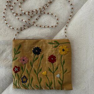 Pierre Urbach Flowered Satin Purse